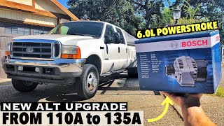 2001 F350 7.3 Powerstroke  New Alternator Install  Upgrading from stock 110A to 6.0L 135A Bosch,