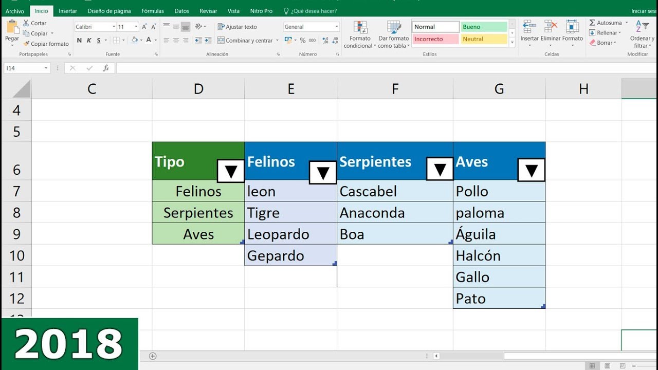 Como hacer listas en excel