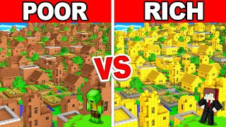 Mikey POOR Village vs JJ RICH Village Build Battle in Minecraft (Maizen)