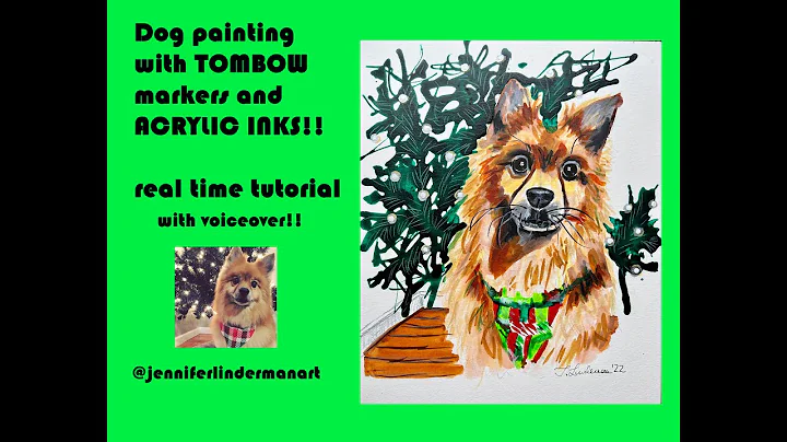 Painting a DOG in Tombows, Acrylic Inks...real tim...
