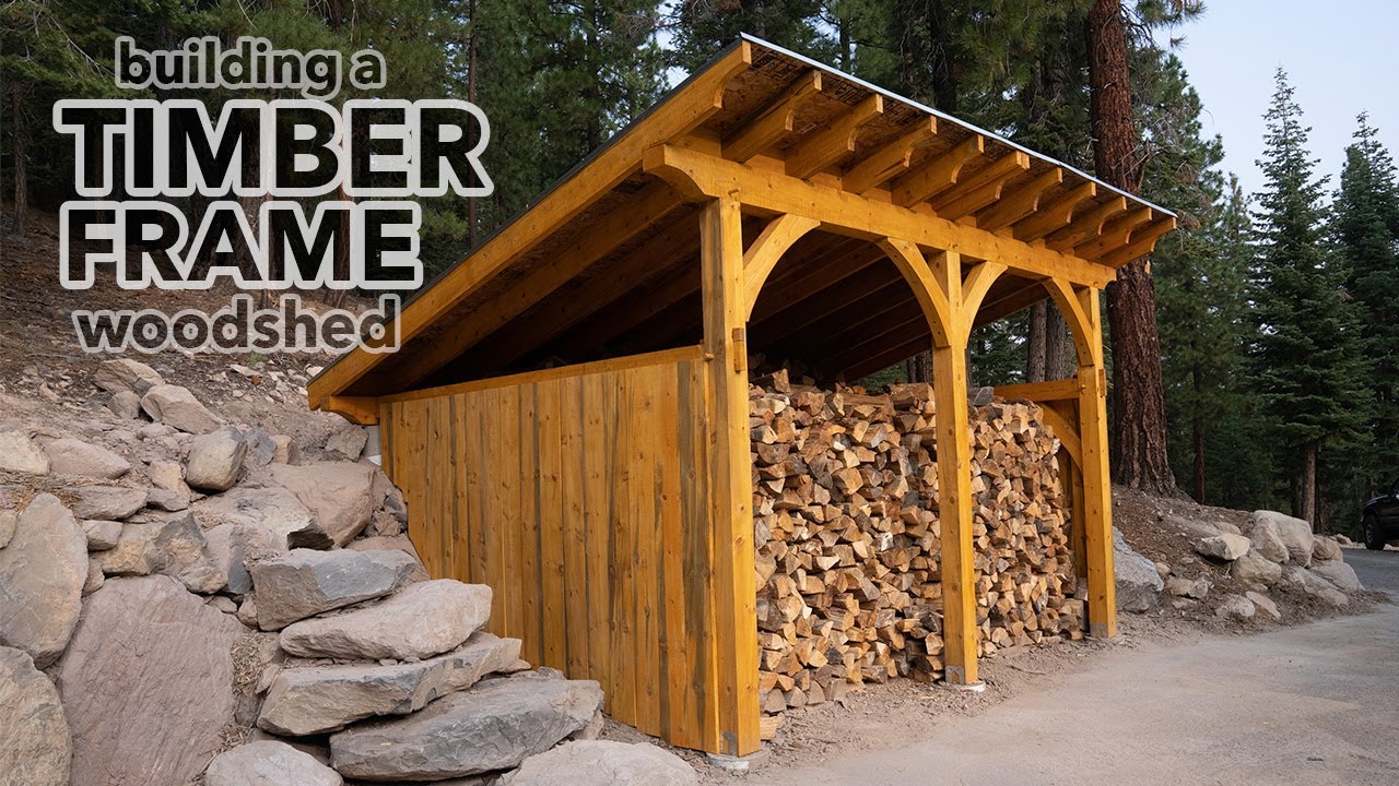 Building A Timber Frame Woodshed Milling Raw Logs To Lumber Hand Building A Timber Frame Woodshed Milling Raw Logs To Lumber Hand