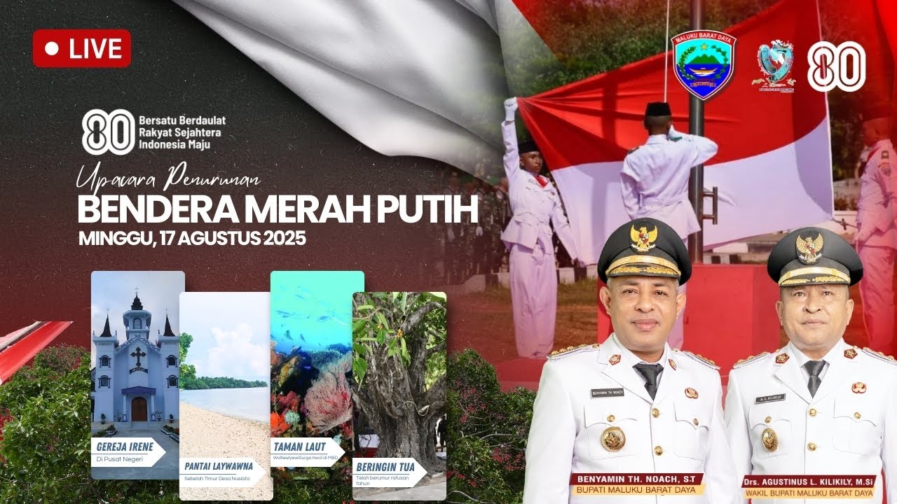 LIVE : UPACARA PENURUNAN BENDERA MERAH PUTIH KEMERDEKAAN  INDONESIA KE - 80  TAHUN 2025
