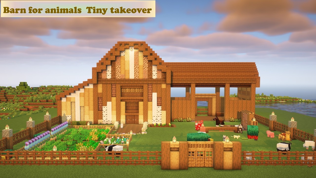 [マイクラ]動物小屋の作り方[Minecraft][tutorial][barn]