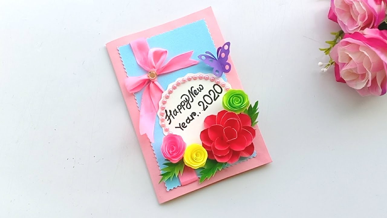 Beautiful handmade happy New year 2020 card Idea/ DIY Greeting ...