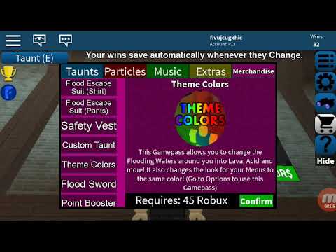 Buying The Theme Changing Colors For 45 R On Flood Escape 1 Youtube - extra life gamepass roblox