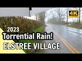 Heavy rain walk english countryside in elstree village   lark lemon travel 4k.