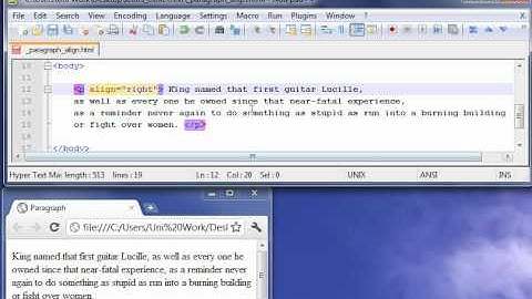 html: aligning paragraph