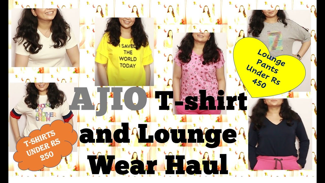AJIO Tshirt & Lounge Wear Haul Outfits for home From AJIOTshirts and