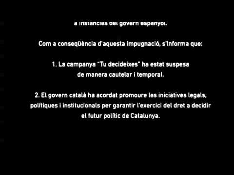 Declaració institucional 'Tu decideixes'