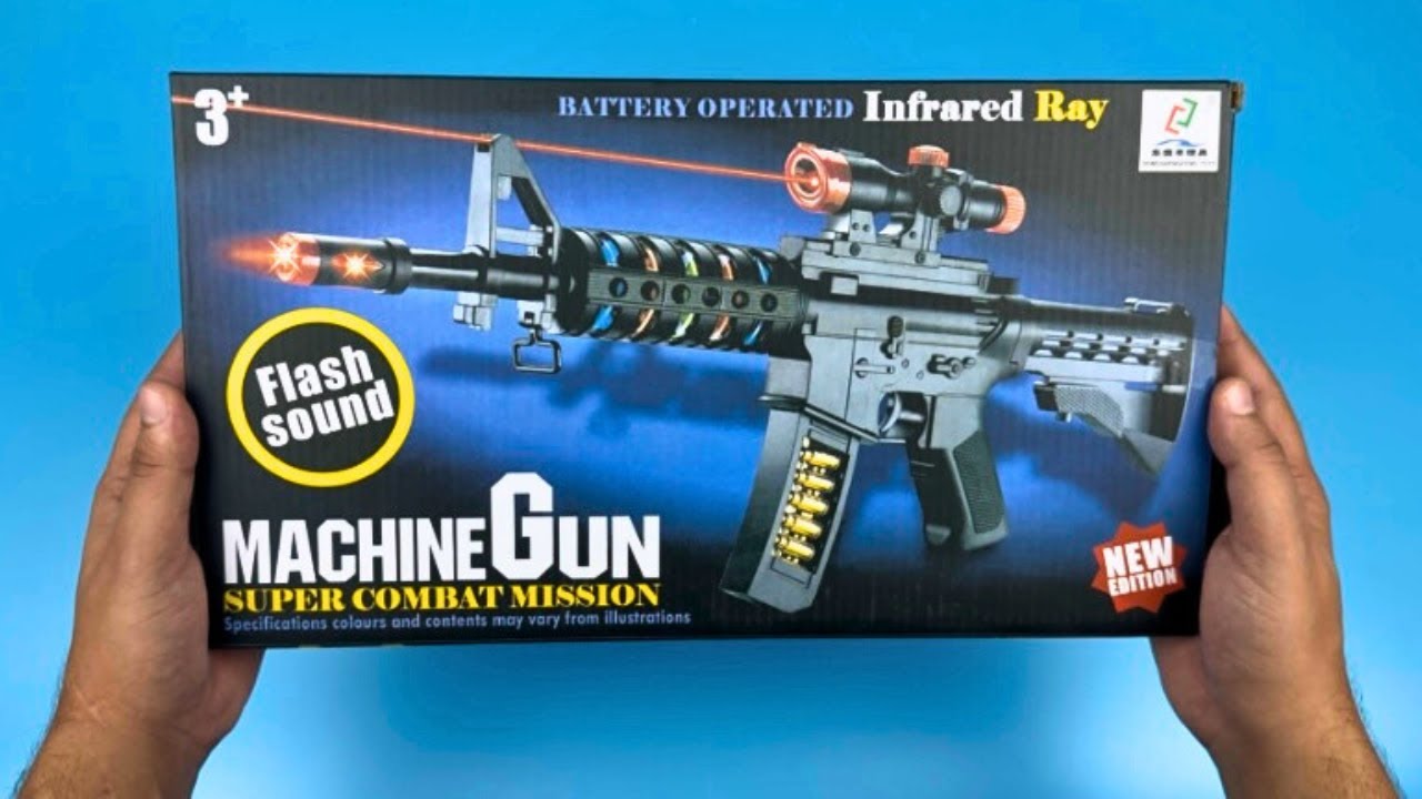 Machine Gun Super Combat Mission Unboxing & Review, Toy Gun Rifle, Kids ...