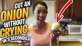 Cut An Onion without Crying - 3 Seconds Tip