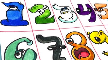 How to draw Number Lore 1-9 | All Numbers | Concept Art New Alphabet LOre