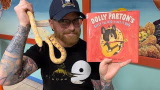 Storytime with a bull snake and a book by Dolly Parton!