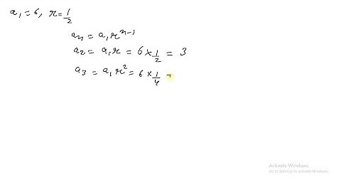 Write the first five terms of the geometric sequence. a_1=6, r=1/2