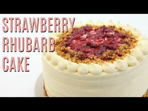 Roasted STRAWBERRY Rhubarb Almond CRUNCH Cake