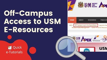 #usm #usmlibrarytv How to Access to USM Library e-Resources from Off-Campus?