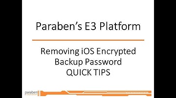 Removing iOS Backup Encryption Passcode E3