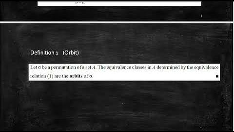 1  ORBITS, CYCLES AND THE ALTERNATING GROUPS