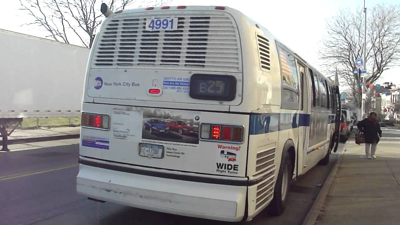 MTA NYCT Bus 1998 Nova RTS B25 Bus 4991 At Saratoga Ave Fulton St mta-nyct-bus-1998-nova-rts-b25-bus-4991-at-saratoga-ave-fulton-st