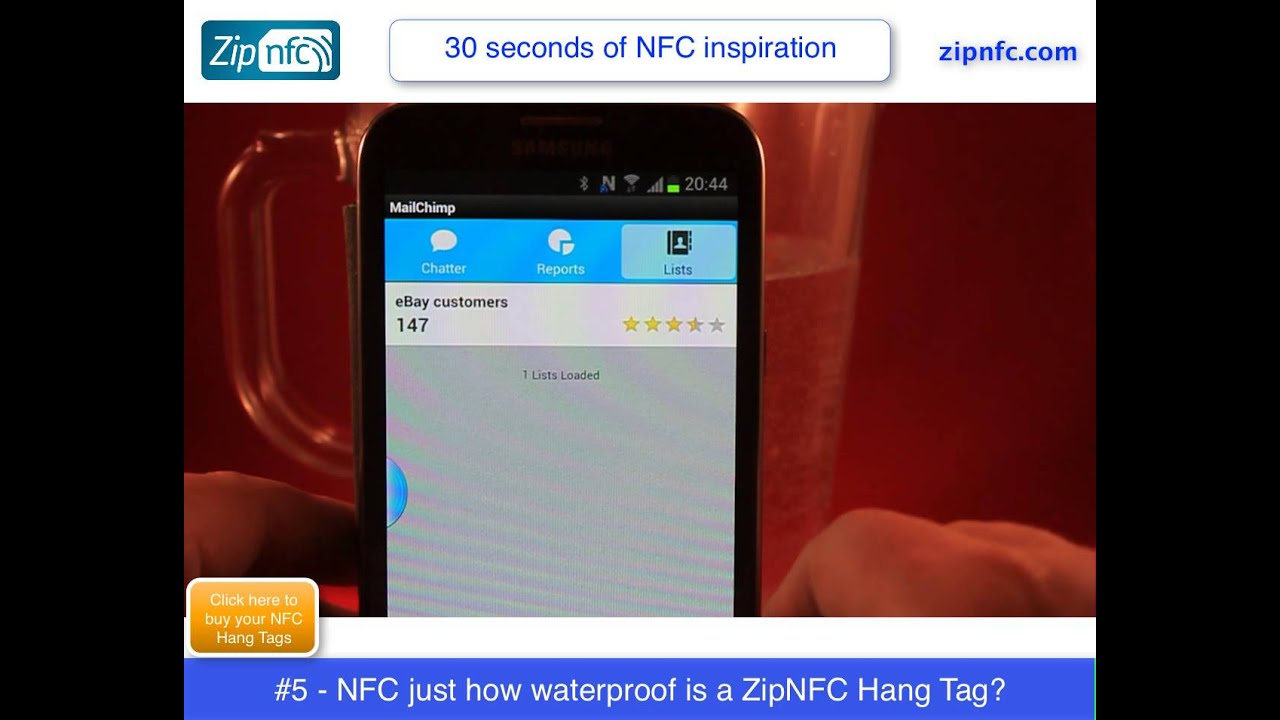ZipNFC #5: Just how waterproof is a ZipNFC Hang Tag using C2A