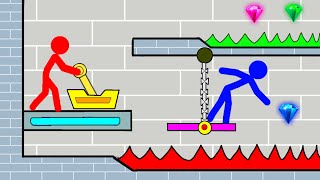 Watergirl and Fireboy , Stickman Animation - forest underground temple