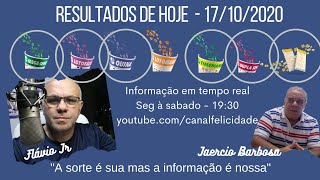 Hoje - 17 - 10 - 2020 -  Quina 5393  - Lotofacil 2059  -  Mega Sena 2309 - Dupla Sena 2145 - Timeman