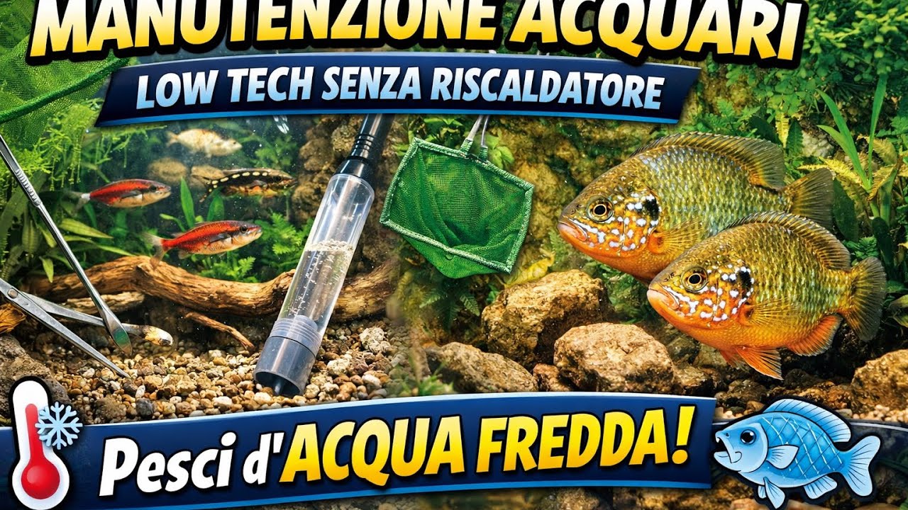 Manutenzione acquari LOW TECH temperati 🐟 | 180L & 200L con pesci d’acqua fredda