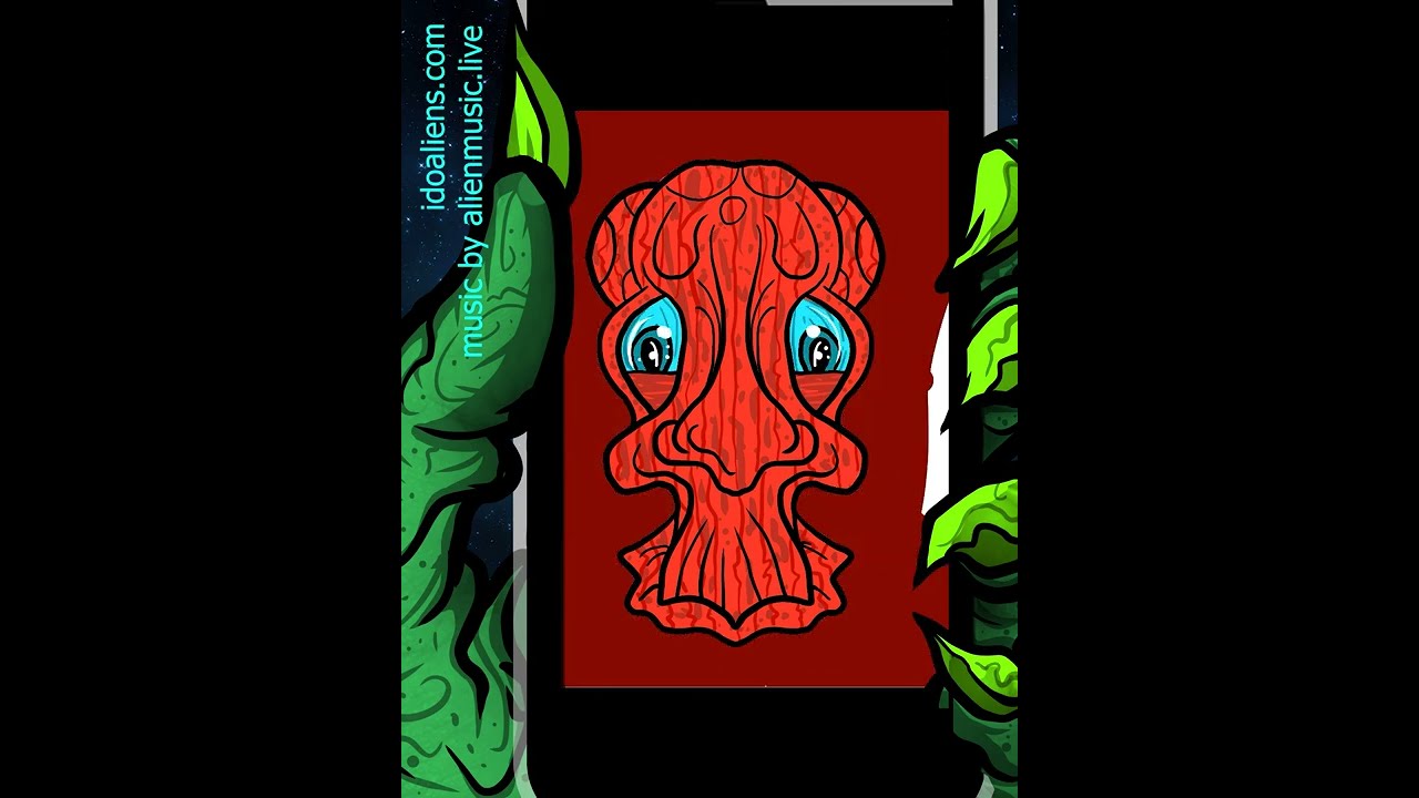 Drawing and coloring alien #31 - from the coloring book "What would aliens look like?"