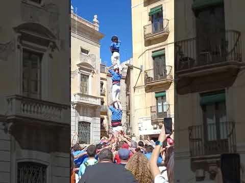 Catalans build death-defying human tower in Spain | USA TODAY #Shorts