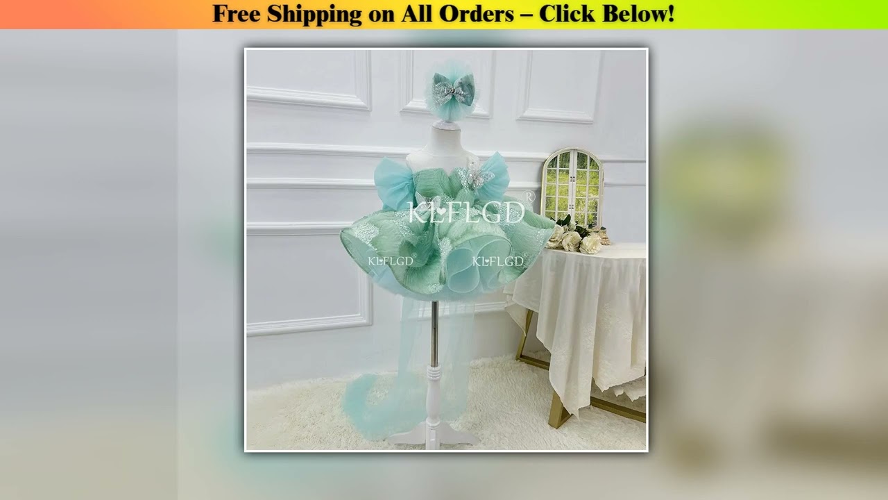 KLGFLD New gorgeous high-end cocktail party dress elegant girl host speech trailing dress girl's