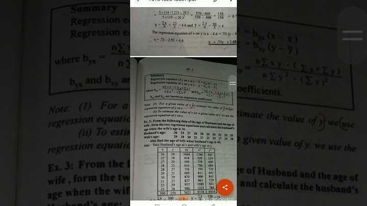 From the following data of the age of husband and the age of wife form two regression lines