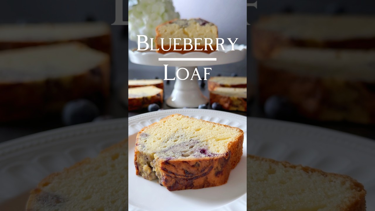 Blueberry Loaf Cake Recipe 🤍🫐 (in the Description) 