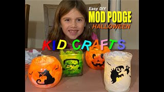 How to easily make Mod Podge Table Lamp Halloween Kid Crafts