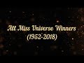 All Miss Universe Winners (1952-2018) / Мисс Вселенная: все победительницы