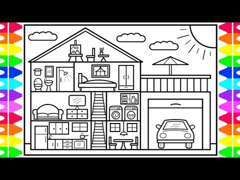 how-to-draw-a-house-step-by-step-🏡🚗house-drawing-design-|-house-coloring-pages-for-kids