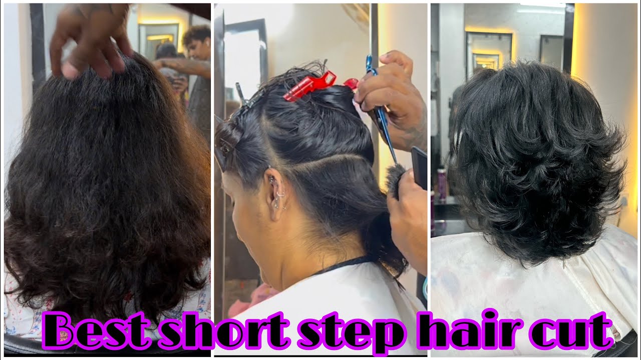 How to: Short step with Layer hair cut कैसे करें/step by ...