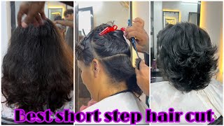 How to: Short step with Layer hair cut कैसे करें/step by step/easy way/at home/स्टेप हेअर कट आसनी से