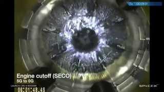 Spacex Crs-4 Launch - Fuel Slosh, Internal Fuel Tank Camera 5G To 0G