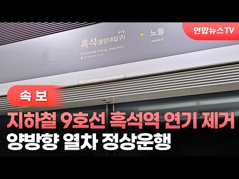[속보] 지하철 <strong>9호선</strong> 흑석역 연기 제거…양방향 열차 정상운행 / 연합뉴스TV (YonhapnewsTV)
