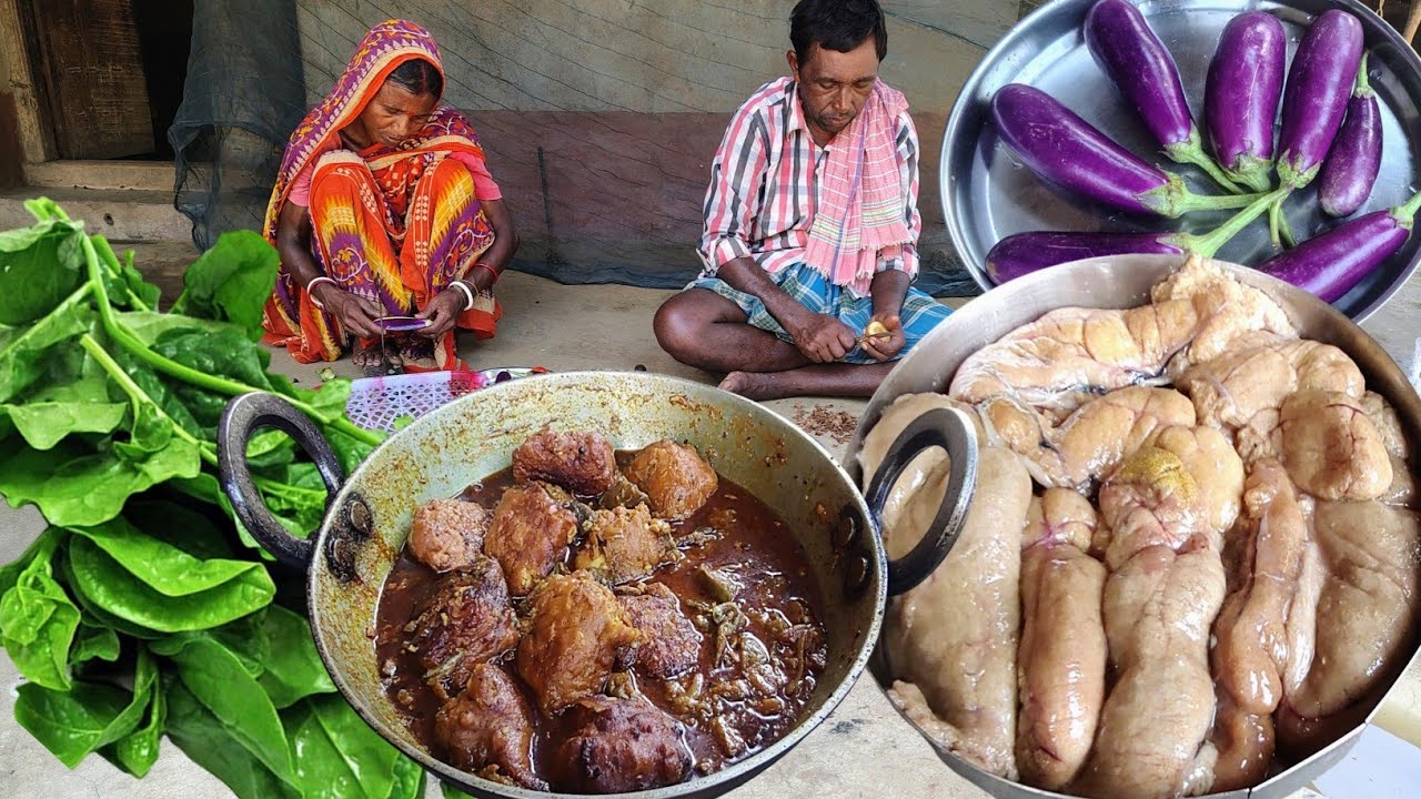 how to FISH EGG CURRY cooking with BRINJAL and vegetable cooking for tribal grandma|village life