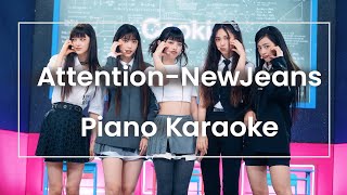 Attention-NewJeans Piano Karaoke With Lyrics Eng\/Kor