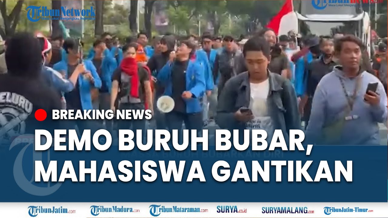 🔴BREAKING NEWS: MAHASISWA GANTIAN DEMO DPR Ramaikan Demo Buruh, 5000an Petugas Siaga