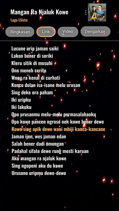 Lirik Lagu Dj Mangan Ra Njaluk Kowe #liriklagu #lyrics #liriklagujawa #lirikgoogle #jawapride #lirik