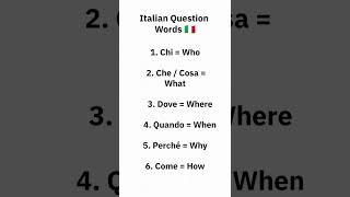 Italian Question Words for Beginners 🇮🇹