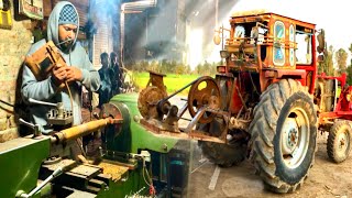 Amazing process of manufacturing Agriculture mobile water pump and making pulley and shaft on Lathe