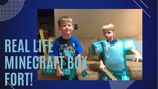 Real Life Minecraft Box Fort!