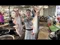 Market show mommy chef buy big fish for cooking  cooking with sreypov