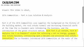 ZETA Communities – Part A Case Solution & Analysis- Caseism.com