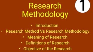 Research Methodology|Research Aptitude|Research Introduction|Research Method Vs Research Methodology