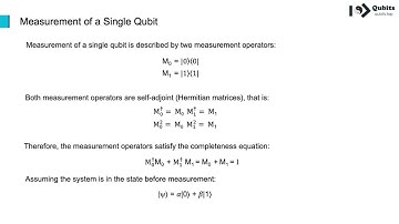 Section 8 Quantum Measurement - Lecture 7 Measurement of a Single Qubit